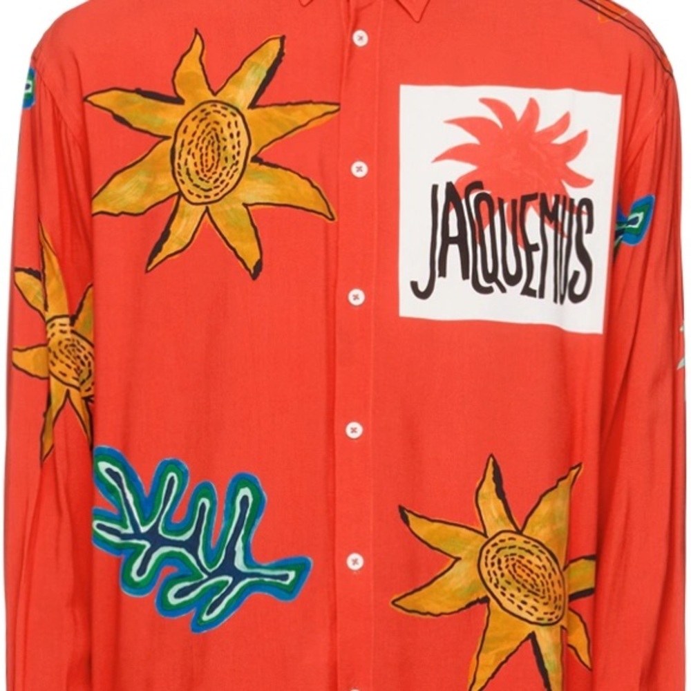 Jacquemus Red Floral Graphic Shirt Sz 50 Large - Picture 4 of 9